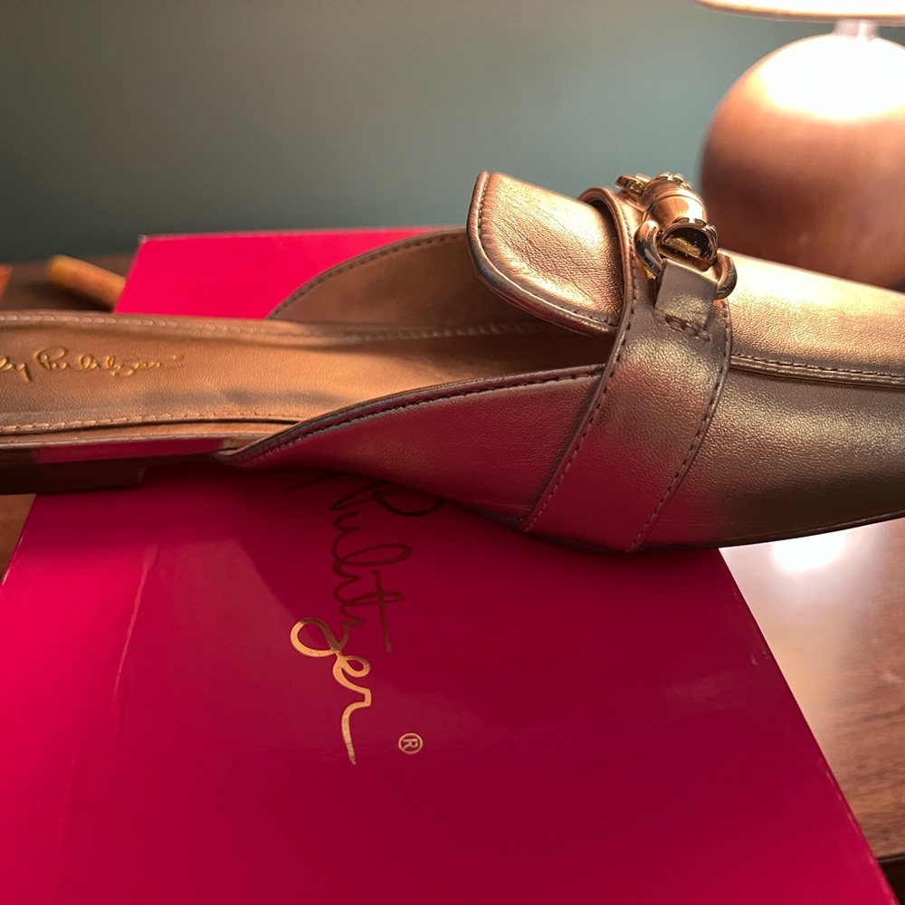 Lilly Pulitzer Gold Loafers NWOT